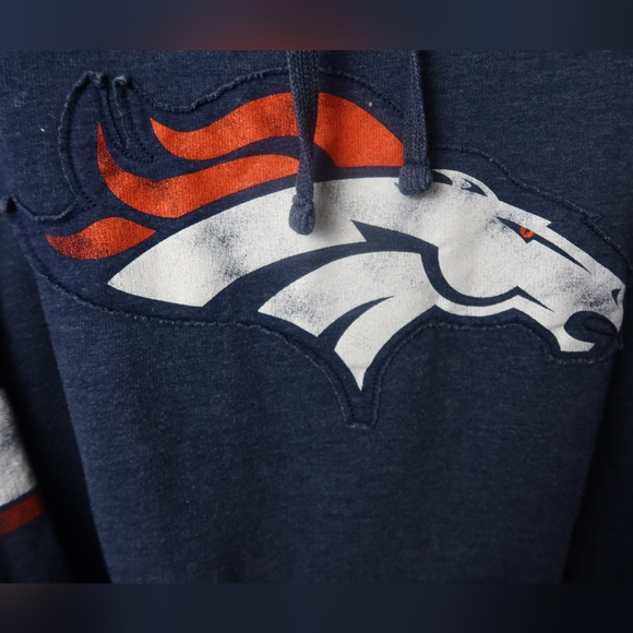 Denver Broncos Football Men's Blue Hoodie with Orange Accents - Picture 5 of 16